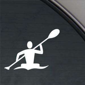 Kayak KAYAKing Paddle boat Fun 5" (color: WHITE) Vinyl Decal Window Sticker for Cars, Trucks, Windows, Walls, Laptops, and other stuff.