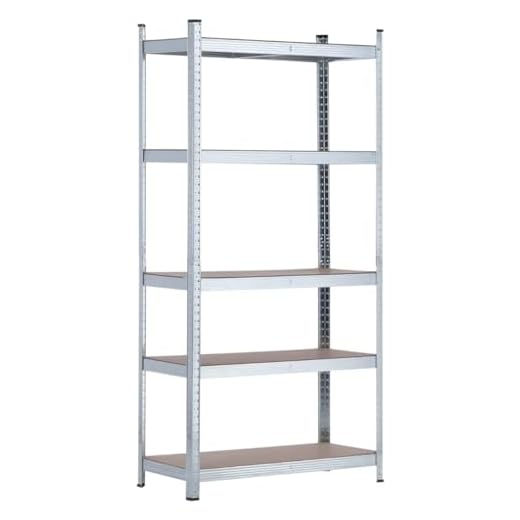 URTY | Estantería Almacenaje Metálica Alta Resistencia Modular 180 x 90 x 40 cm | Fácil Montaje | Estructura Metálica Acero Galvanizado | 5 Estantes de Madera MDF | 175 kgs por Estante