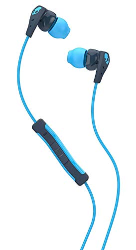 Skullcandy Method Sweat Resistant Sport Earbud with In-Line Microphone and Remote, Lightweight and Secure In-Ear Fit for Running and Exercise, Cable Management Clip for Workouts, Navy