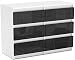 Produktbild CP Kommode mit 6 Schubladen Malwa M6-100, Diele, Flur, Anrichte, Highboard, Sideboard, Mehrzweckschrank, Wohnzimmer, Esszimmer Weiß und Grau