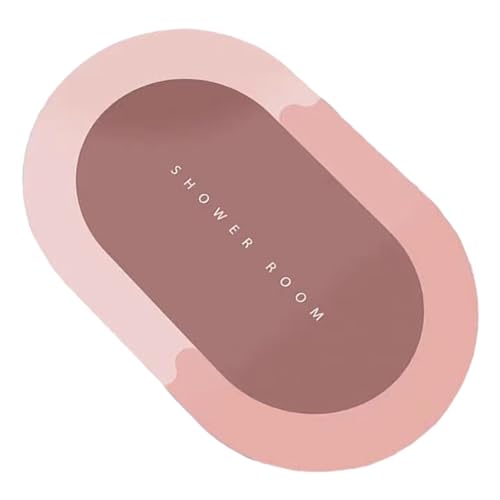 Bodhi2000 Tappetino da bagno liscio antiscivolo per anziani, tappeto super assorbente, durevole, resistente allo sbiadimento, ad asciugatura rapida, lavabile, pavimento per casa, bagno, rosa, 40 x 60