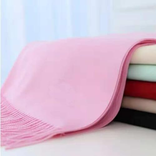 Women's Solid Color Scarf Shawl Wool Feel Scarves Fashion Soft Winter Warm Large Scarf with Tassel (White, One Size)3
