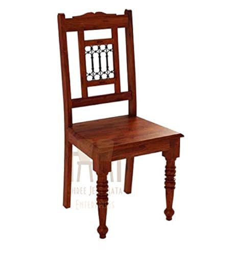 Image of Solid Sheesham Wood Dining Chair Set of 2 | Solid Wood Dining Chairs | Wooden Dining Chairs for Home and Living Room | Study Chairs | Wooden Set of 2 Chairs | Honey Oak Finish