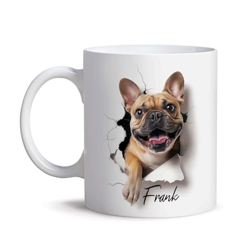 French Bulldog Dog Coffee Mug 11oz, Custom Unique Name Ceramic Cu...