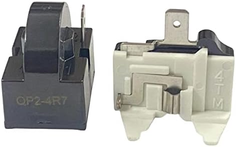 1Pcs QP2-4R7 1Pin 4.7 Ohm PTC Refrigerator Starter/Start Relay for Vissani Danby Compressor Relay and 1Pcs Refrigerator Overload Protector 1/2HP