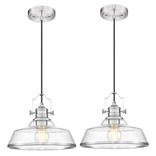 kudos 2 Pack Pendant Lights Kitchen Island, 11" Large Brushed