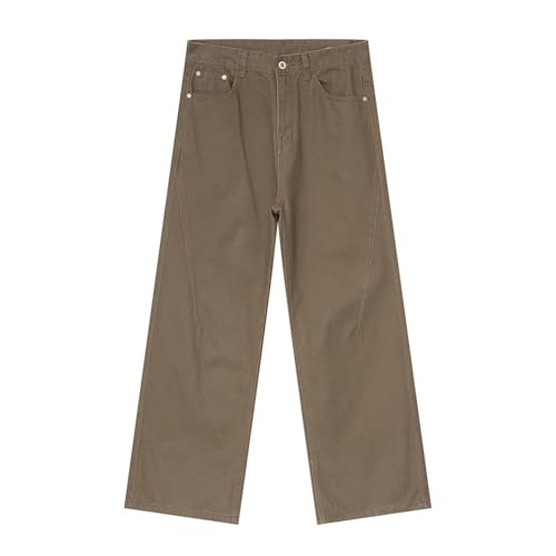 Men's Denim Jeans American Retro Casual Loose Straight Leg Weekend Daily Commuting Pants for Men