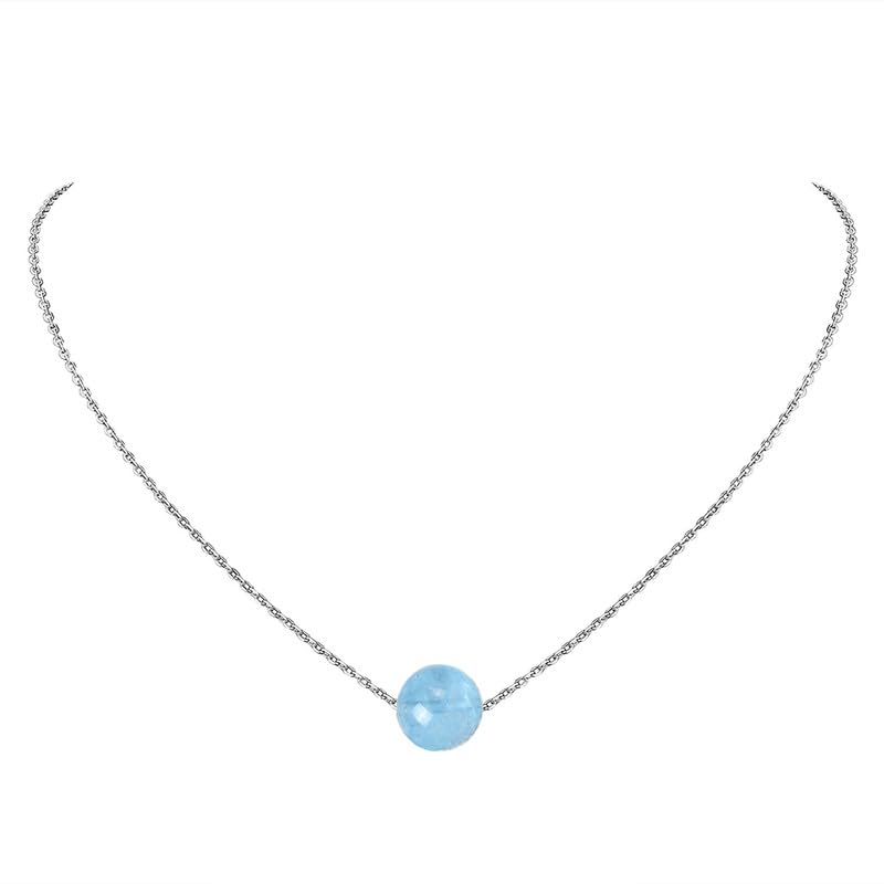 Real Crystal Pendant Necklace Jewelry 925 Sterling Silver Chain Necklace for Women Dainty Birthstone Jewelry Necklace for Women Healing Chakra Crystal Stone Necklace bead