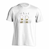 [アートワークスコウベ] バレーボール Tシャツ 半袖 練習着 ドライ ぶろっくするニャー ユニセックス S ホワイト