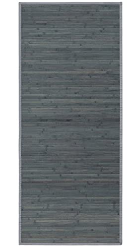 Hogar y Mas Alfombra BAMBÚ Natural Antideslizante (Gris, 180x60cm)