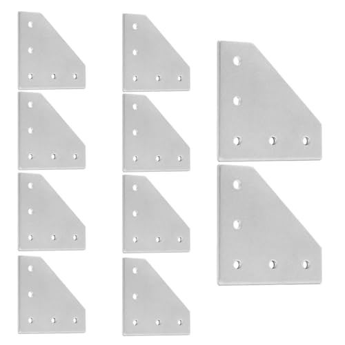 Image of 10pcs 2020 L Corner Bracket Joining Plate T Slotted Accessories 2020 Hardware Connector 8020 with T Nuts and Screws Silver