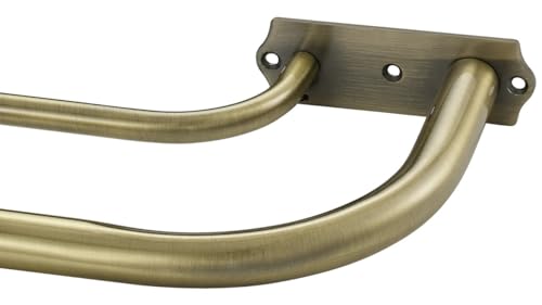 Antique Bronze Double Curtain Rods, 84-120 Inches, Wrap Around Design, Room Darkening, Adjustable 1-Inch Front and 5/8 Inch Back
