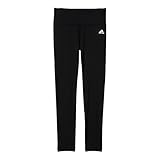 adidas Performance Women's Performer Mid Rise Long Tights, Black/Silver Logo, Small