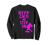 Gym lovers and step aerobics fans loves this step aerobics design with step aerobics platform with silhoute of a woman who does fitness.