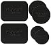 VOLPORT Mount Metal Plate for Cell Phone Magnets, 4 Pack Metallic Plates with Adhesive Replacement for Magnetic Car Mount Cradle-Less Holder Rectangle and Round Black