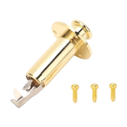 ギター出力ジャック、金属構造6.35mmギター出力ジャック、取り付けが簡単なテールピンピックアップソケット、アコースティックエレクトリックギターに適しています (Gold)