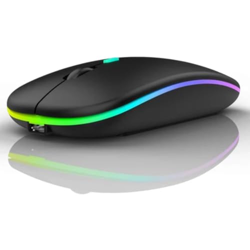 Image of 2.4 GHZ Wireless RGB Mouse with USB - Noiseless Mini LED Wireless Mouse- Wireless multi-color light Mouse for PC/Tablet/Laptop- 3 DPI Adjustable Bluetooth- Portable Optical Scroll Design