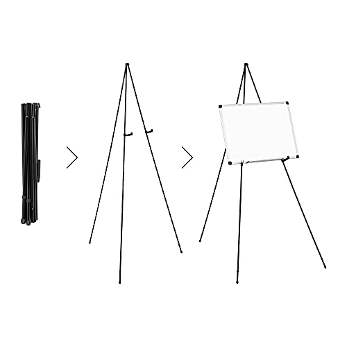 Amazon Basics Easel Stand, Instant Floor Poster, Lightweight, Collapsible And Portable With Tripod Base, Black Steel(Supports 5 Pounds) #TOP1