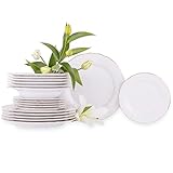 konsimo Geschirr Set Kombi 6 Personen – MARIA GOLDGÜRTEL Teller Set Modern 18 Teilig –...