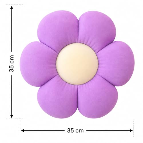 Image of AVSHUB Sunflower Pattern 6 Kali Cute Preppy Decorative Throw Pillow|Floor Cushion with Fibre Filling for Aesthetic Decoration (Purple, 35CM)