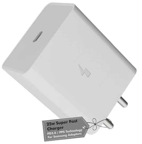 Image of 25W USB-C Fast Charger for Samsung Galaxy Z Fold6 Z Flip6 Z Flip - Super Fast Charging Adapter (No Cable 4400mAh 4000mAh Support) | Original Rapid Charging (White)