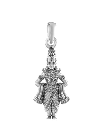 Médaillon God Vitthal pendentif argent sterling spirituel bien-être pour homme et femme