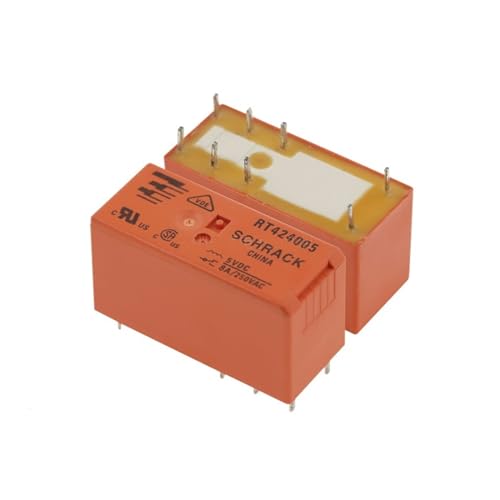 Relé electromecánico RT424024 24V con dos contactos conmutados de 8 pines para carril