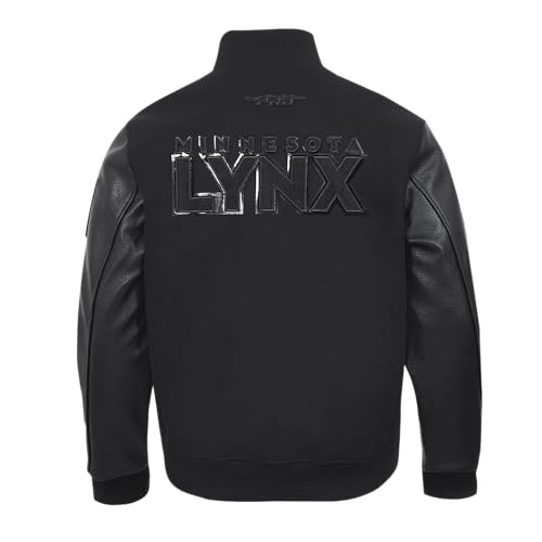 Image of Pro Standard Mens WNBA Classic Triple Black Varsity Jacket