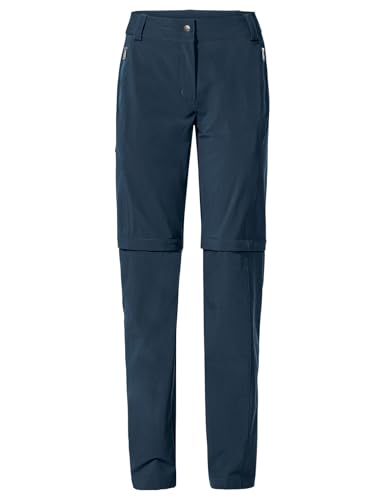 VAUDE Wanderhose Damen Zip-Off Farley Stretch III, wasserdichte Outdoorhose Stretch, atmungsaktive Trekkinghose mit Gummizug, komfortabel, Winddicht & schnelltrocknend