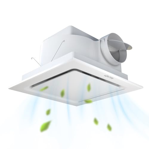 Image of VENTIRI Bathroom Exhaust Fan, 12 INCH, Upgraded Quiet Square Vent Fans, 141 CFM, for Bathroom, Office, Home