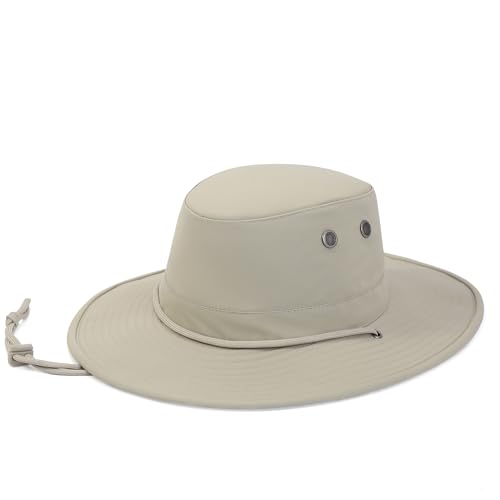 KANUT SPORTS Sanford Safari Sun Hat with Wide Brim for Men and Women, Water-Resistant Outdoor Fishing Hat with UV Protection for Hiking, Camping, Travel (US, Alpha, X-Large, Dark Khaki)