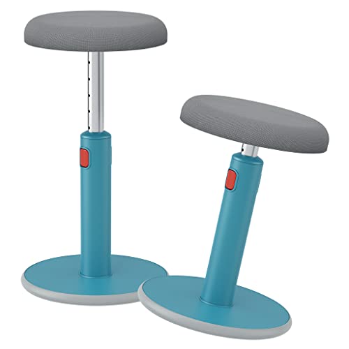 Image of Leitz Active Sit Stand Stool, Ergonomic Height Adjustable 46cm to 79cm Wobble Stool, Round Swivel Office Desk Chair /Stool, Ergo Cosy Range, Calm Blue, 65180061