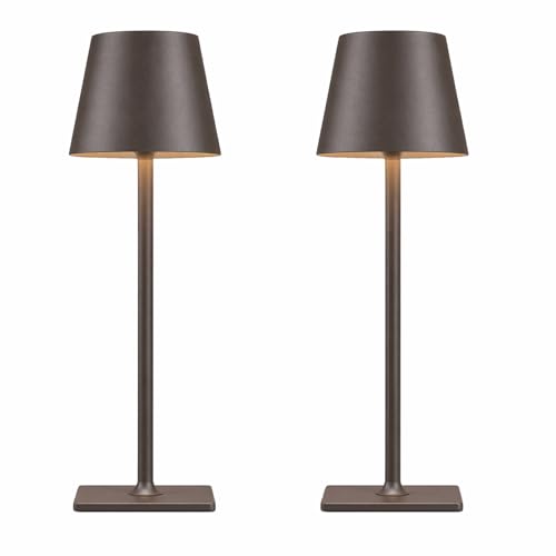 Image of Yogaret Cordless Table lamp Brown 2pack for Restaurant Home Dinner Dining Kitchen Outdoor Patio,Waterproof & Portable