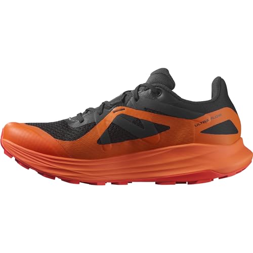 Salomon ULTRA FLOW GORE TEX Zapatillas de Trail Running para Hombre, Black / Dragon Fire / Cherry Tomato, 43 1/3 EU