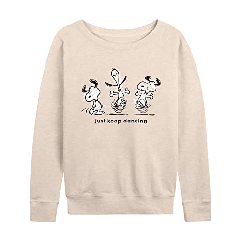 HYBRID APPAREL - Peanuts - Snoopy Just Keep Dancing - Women's Lightweight French Terry Pullover
