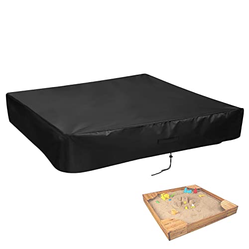 Fenghome Copertura per sabbiera, impermeabile, antivento, per sabbiere con coulisse, tessuto Oxford 420D, per sabbiera, piscina, giardino (153 x 153 x 20 cm)