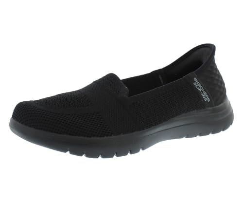 Image of Skechers On The Go Flex Serene Wide Womens Shoes Size 9.5, Color: Midnight Black