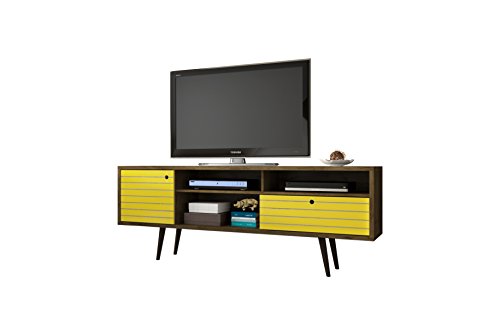 Manhattan Comfort Liberty Collection Mid Century Modern TV Stand With Three Shelves, One