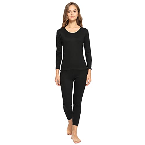 yeah-hhin Winter-Thermo-Unterwäsche, Damen Base Layer Langarm-Thermohemden Hosen Stretch Lange Unterhosen Set Für Den Alltag,5,XXL Cover