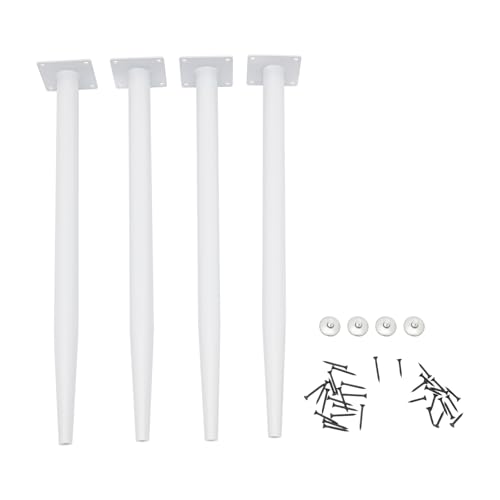 DeeDuud Juego de 4 patas para muebles, 55 cm, con horquilla, patas de mesa, patas de altura regulable, ideales para armarios, mesas y proyectos de bricolaje (blanco)