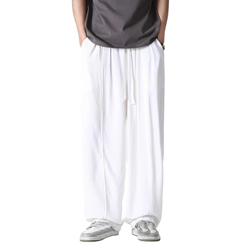 Pantalon de sport homme baggy en lin et coton confortable