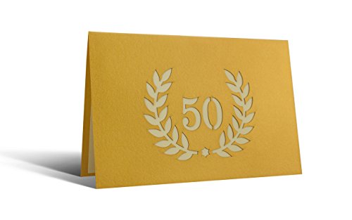 Wenskaart I kaart gouden bruiloft, uitnodiging 50 jaar bruiloft I edel elegant hoogwaardig I pop-up kaart, L11 - Image 4
