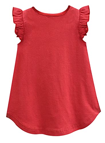 Image of A.T.U.N. (All Things UBER Nice) Girl's Polyester Regular Fit Solid Round Neck Knee Length Regular Top