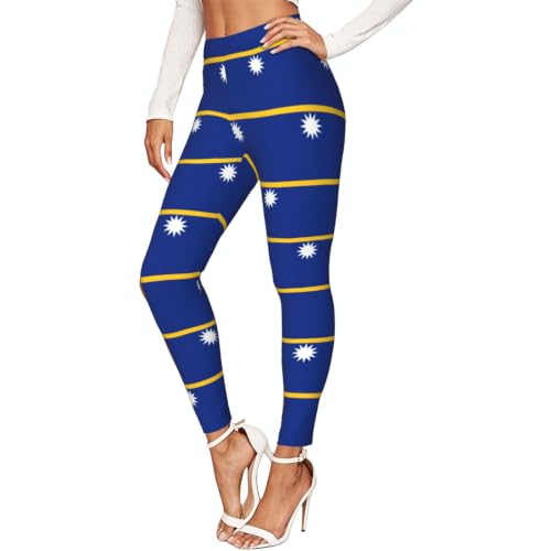 Leggings de compresión mujer mallas bandera Nauru fitness deporte running