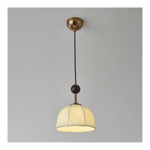 French Farmhouse Pendant Light Adjustable Height Retro Hanging Lamp with Lampshade, E27 Socket Ceiling Fixture for Kitchen Island Dining Room(10CM)