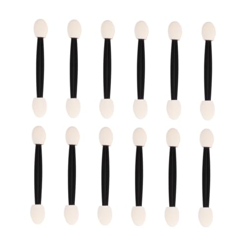 minkissy 24個使い捨てアイシャドウブラシ メイクスポンジスティック 両端スポンジチップ 女性用メイクアップアイシャドウブラシ 軽量 携帯便利 眉毛 フェイスグリッター リップにも対応