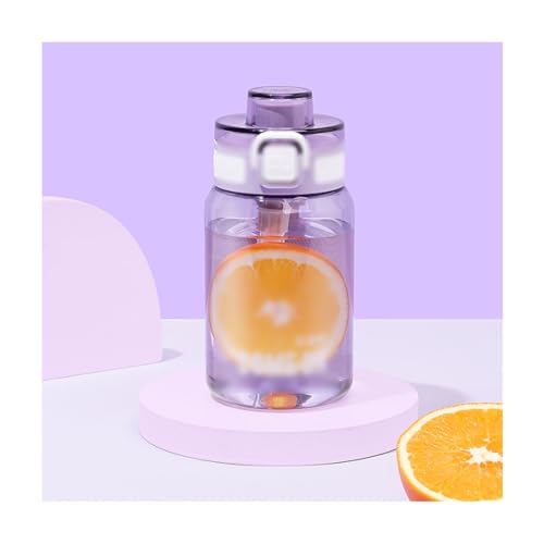 Borraccia Sport Bottiglie d'Acqua Sportive perfette Borraccia in plastica Trasparente con indicatore del Tempo for Tazze Termiche da Campeggio, Palestra, Yoga Riutilizzabile (Color : Purple, Size :