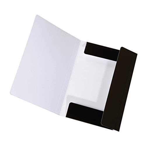 Original Falken Sammelmappe LongLife. Aus extra starkem Karton mit 3 Klappen und Gummiband für DIN A4 schwarz Aufbewahrung-Mappe Zeichenmappe ideal für Büro und Schule