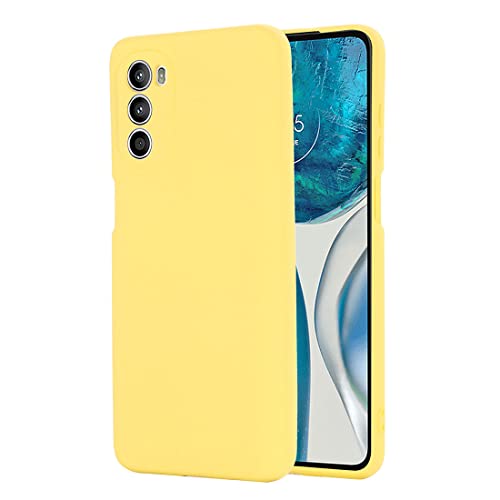 BRAND SET Funda para Motorola Moto G82 5G, Caja Teléfono Silicona Líquida, con Forro Tela Microfibra Estuche Protector Suave al Tacto Carcasa para Motorola Moto G82 5G-Amarillo