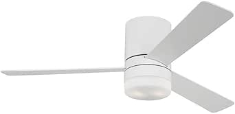 Generation Lighting 3ERHR52RZWD Era LED 52" Outdoor Hugger with Lights, Matte White